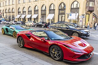 Luxury cars in Munich's Maximilianstrasse