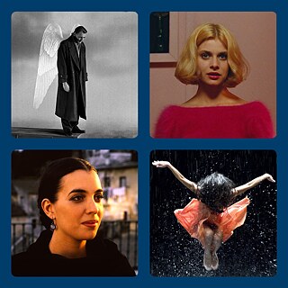 Hay cinco estilos de película uno al lado del otro, imagen 1: El cielo sobre Berlín; imagen 2: París, Texas; imagen 3: Pina; imagen 4: Alicia en las ciudades; imagen 5: Historias de Lisboa