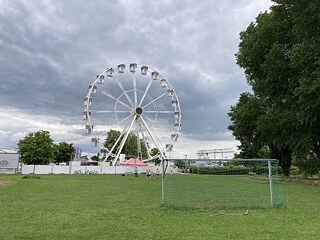 Fußballfeld bei Klein Venedig, in der Nähe der Grenze zwischen Deutschland und der Schweiz