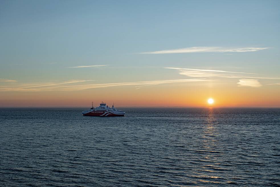 Pôr do sol sobre o Mar do Norte