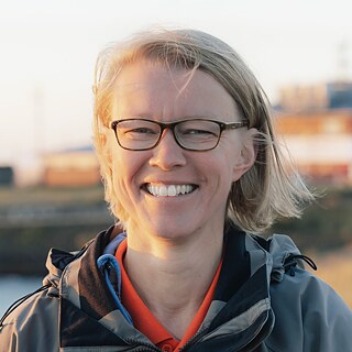 Melanie Steur at the harbour of List on the North Sea island of Sylt