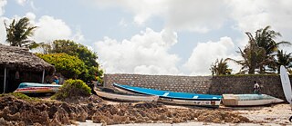 Fishing boats on the beach at Mtondia, Kilifi