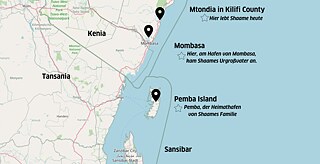 Karte von Pemba Island, Mombasa und Sansibar