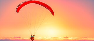 Paraglider in the sunset