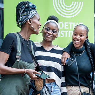 3 ladies taking part in Goethe-Institut events and German courses 