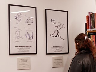 Ausstellung "Komplett Kafka" von Nicolas Mahler in der Bibliothek des Goethe-Instituts in Lissabon