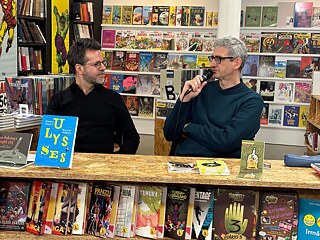 Gespräch zwischen Nicolas Mahler und Mário Freitas in Kingpin Books, in Lissabon.