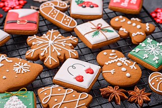 Verschiedene  Weihnachtsplätzchen.