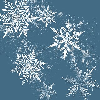 snowflakes on blue background