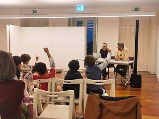 Gespräch mit Bruno Simões, Regisseur des animierten Kurzfilms „A boneca de Kafka“, in der Biblioteca de Alcântara - José Dias Coelho, in Lissabon