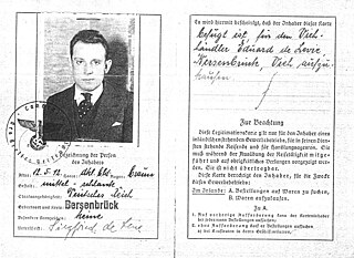 “Legitimisation card” of the cattle trader Siegfried de Levie