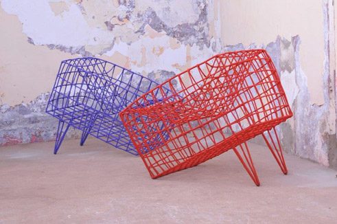 Cheick Diallo „Fauteil Sansa bleu”, 2011, Sessel/ chair