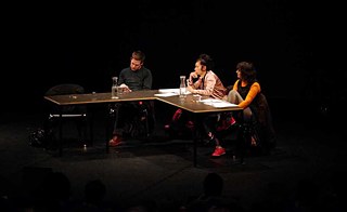 The “Radical Philosophy” conference at Berlin’s House of World Cultures: the journalists Stewart Martin and Esther Leslie and the Berlin artist Hito Steyerl (centre) during a discussion about an art strike;