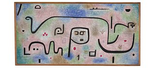 PAUL KLEE Insula dulcamara, 1938 Huile et couleur à la colle sur papier journal sur toile de jute - 88 x 176 cm 