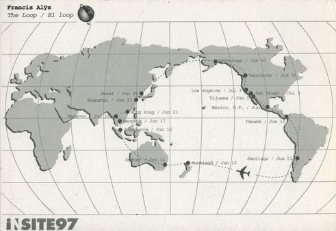 Francis Alÿs | The Loop, 1997 | Grafische Dokumentation einer Aktion, von Tijuana bis San Diego