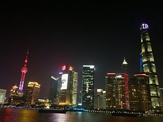 Blick auf die Skyline in Pudong