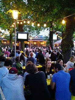 World Cup public viewing at the Prater Biergarten.