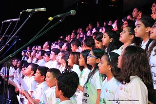 Die Schülerinnen und Schüler von insgesamt sieben, mit PASCH assoziierten, Schulen, sangen deutsche und arabische Lieder