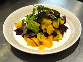 Red and yellow beet salad