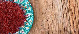 Saffron threads on the plate