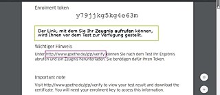 Zeugnis anzeigen und herunterladen Goethe-Test PRO