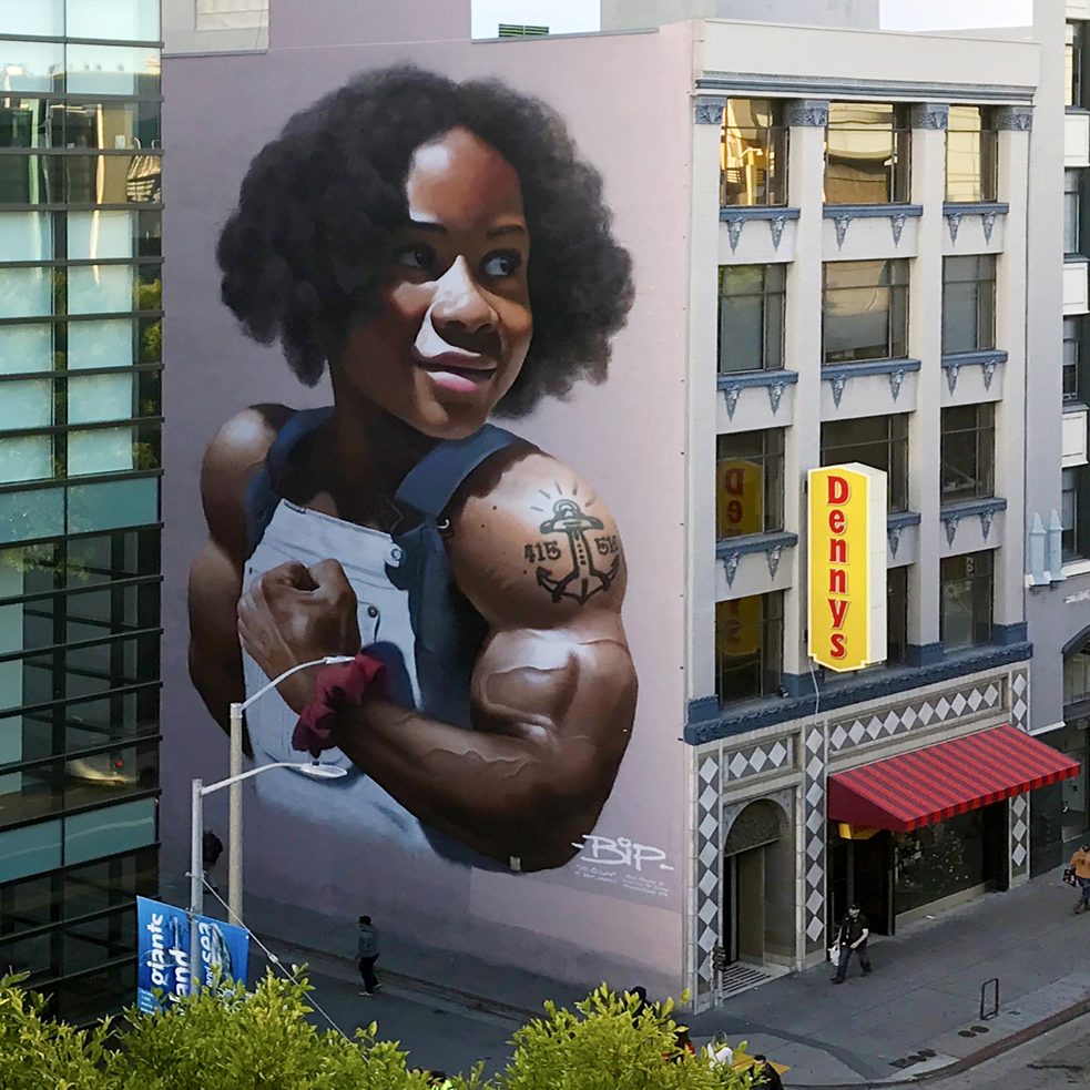 #artbits - « No Ceiling » de BiP,  Mission St. & Jones St. à San Francisco - http://www.bipgraffiti.com