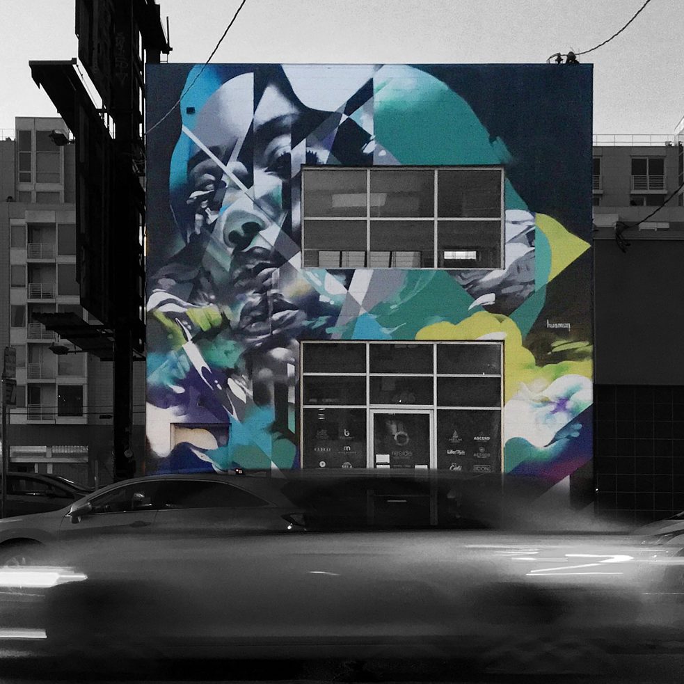 #artbits - « Wanderer » de Hueman,  Mural sur Brannan St. & 4e St. à San Francisco