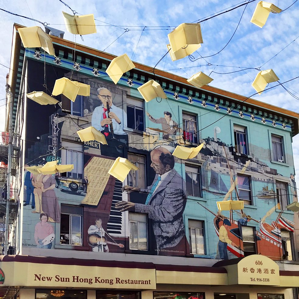 #artbits - « Jazz Mural » de Bill 'El Gallo' Weber,  606 Broadway North Beach à San Francisco
