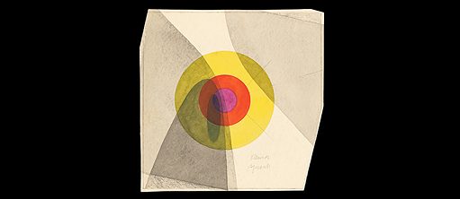 Form and color study, Joost Schmidt, ca. 1929–1930. Watercolor over graphite on paper. Joost Schmidt Papers. The Getty Research Institute, 860972
