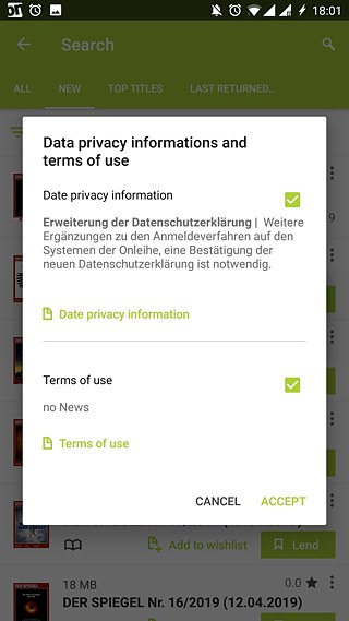 Declaración de protección de datos y los términos de uso © © Onleihe Declaración de protección de datos y los términos de uso
