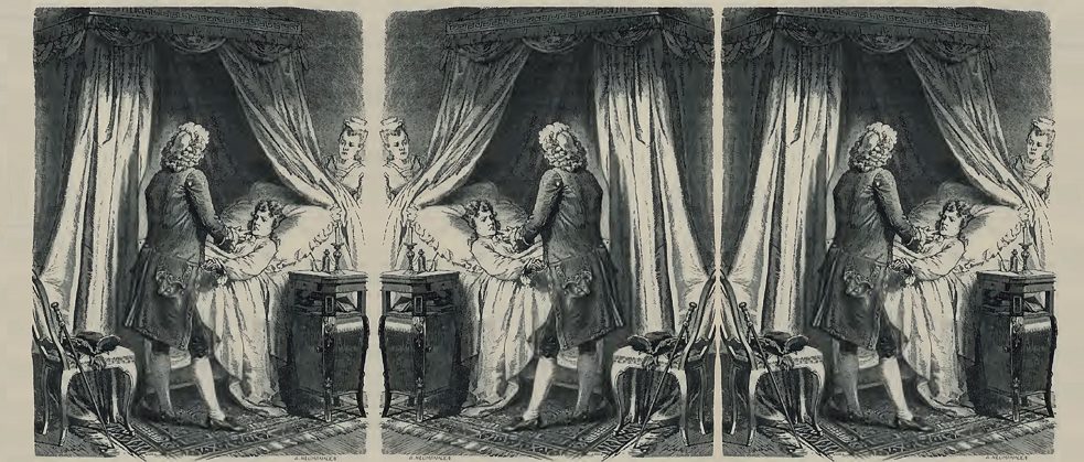Goethe während seiner Tuberkuloseinfektion in Leipzig (Radierung nach Kaspar Kögler)