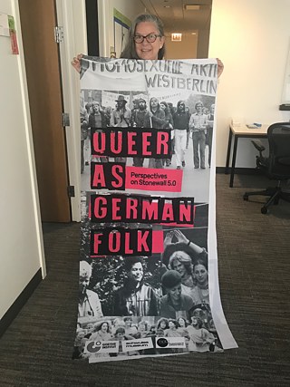Just printed: The first banner unpacked for the exihibition at Goethe-Institut Chicago