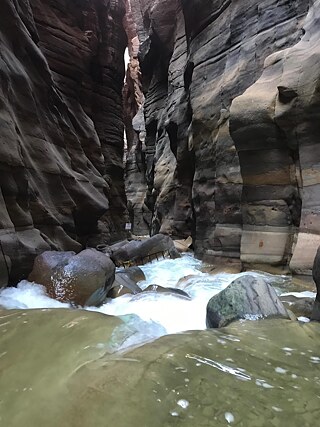 Stromschnelle im Wadi Mujib