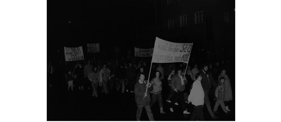 Manifestación en Wittenberge, el 15 de enero de 1990