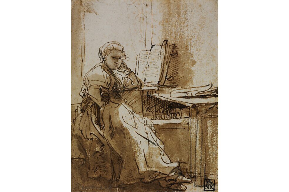 Außerdem werden einige graphische Arbeiten Rembrandts gezeigt, darunter „Saskia am Fenster“, eine Leihgabe des Museum of Fine Arts Budapest.