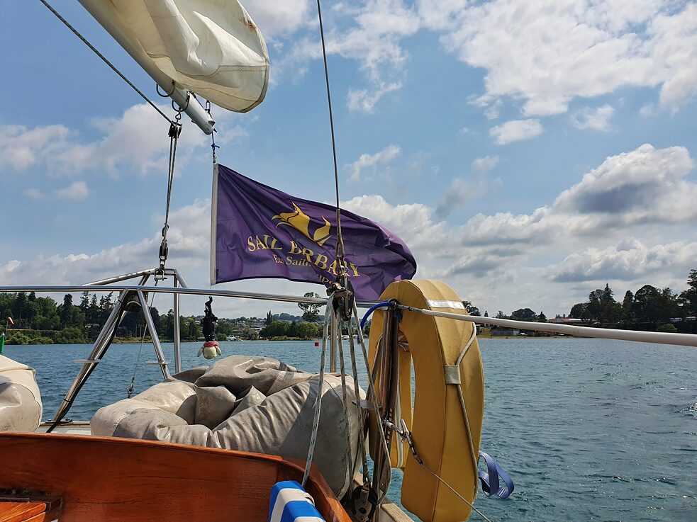 Sail Barbary Yacht - Whenever there's a slight breeze about Sail Barbary will use the wind for propulsion, only reverting to the electric engine when really required.
