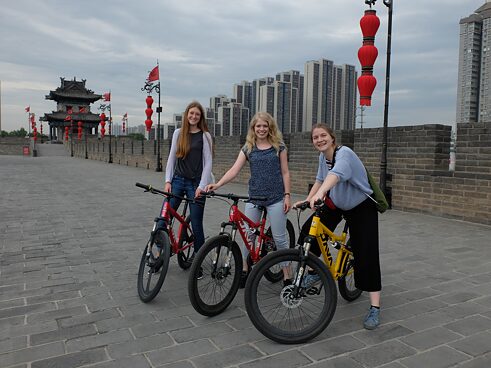 Fahrradtour auf der Stadtmauer in Xi’an