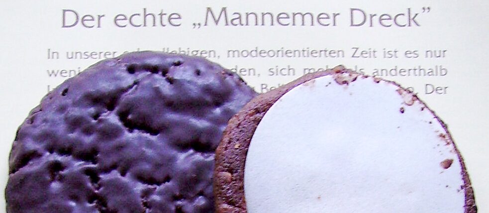 Cela ressemble à du pain d’épice mais il s’agit de Mannheimer Dreck, très certainement fabriqué selon une recette traditionnelle de jadis.