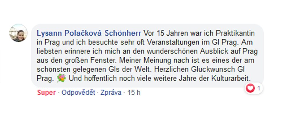 Komentář na facebooku od paní Polačkové Schönherr