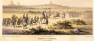 Dekolonisierung – Ankunft Heinrich Barths in Timbuktu, 1853 (aus: Heinrich Barth, 1857-58: Reisen und Entdeckungen in Nord- und Zentral-Afrika in den Jahren 1849-1855. Bd. IV. Gotha: Justus Perthes Verlag)