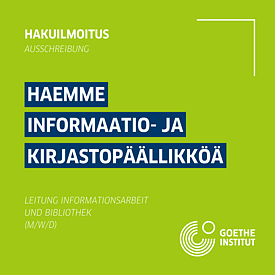 Stellenausschreibung Leitung Informationsarbeit und Bibliothek Goethe-Institut Finnland