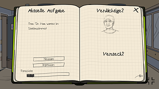 Screenshot aus dem Spiel "Undercover-Mission im Krankenhaus" © © Goethe-Institut Undercover-Mission: Notizbuch