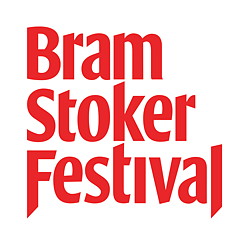 Bram Stoker Festival Logo. Rote Schrift auf weißem Hintergrund.