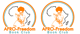 Frau mit Afrolook liest vor dem afrikanischen Kontinent 