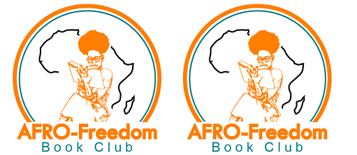 Frau mit Afrolook liest vor dem afrikanischen Kontinent 