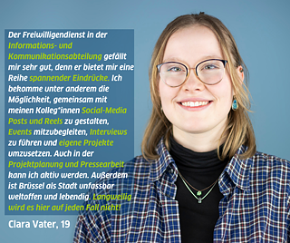 Clara Vater erzählt von ihrem Alltag als internationale Jugendfreiwillige