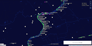 Echtzeitkarte der Frachtschiffe Shanghai (©12.07.2023 Marine Traffic)