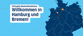Deutschlandkarte, Hamburg und Bremen markiert