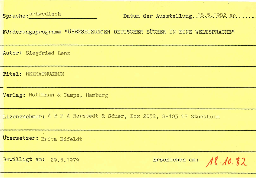 Übersetzungsförderung Archiv