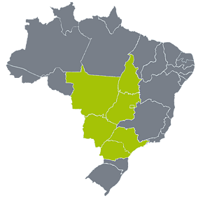 São Paulo, Mato Grosso do Sul, Mato Grosso, Goiás, Tocantins, Distrito Federal,  Paraná